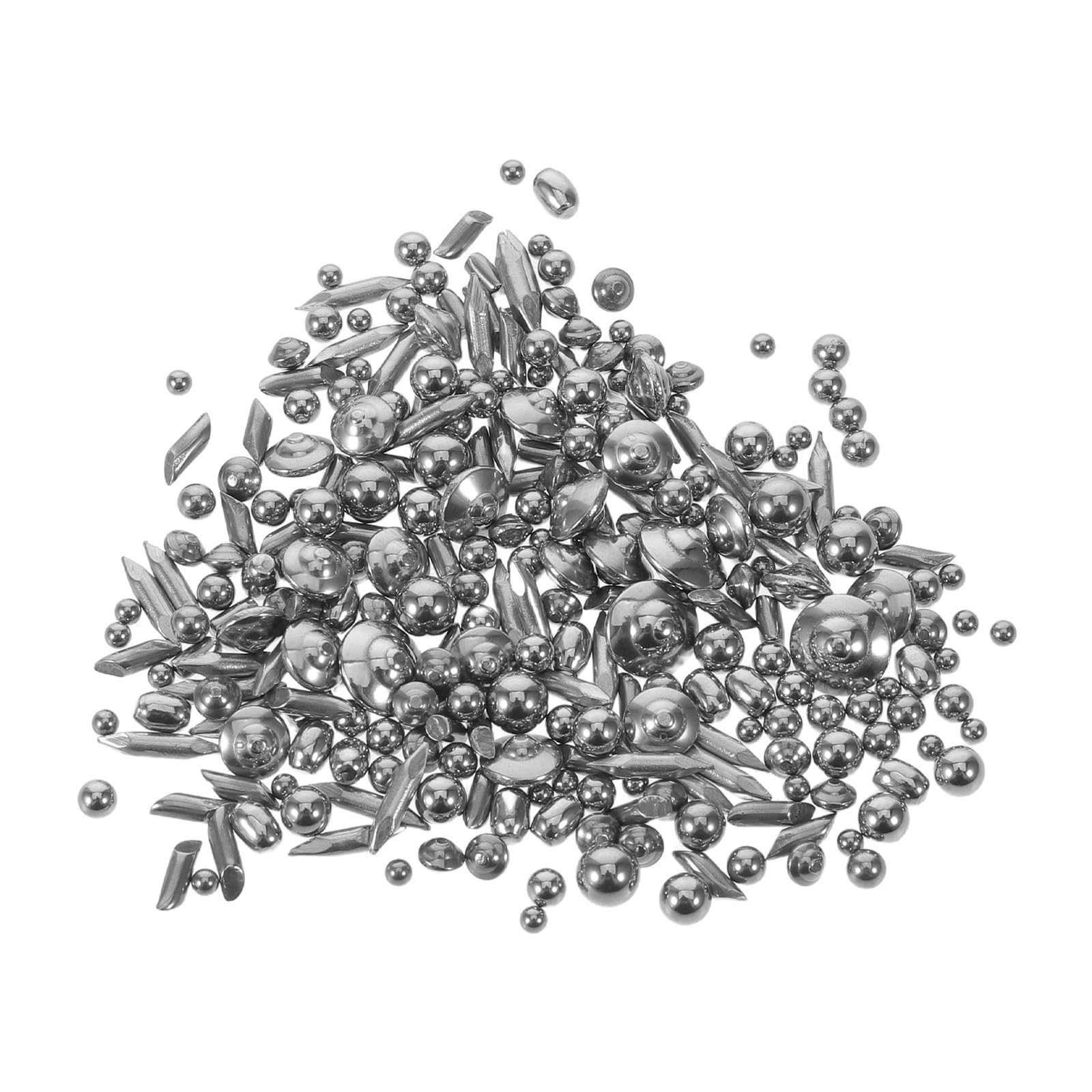 Healeved 1 Pfund Polierkugeln für Schmuck, Edelstahlkugeln – Polierkugeln in verschiedenen Formen – Silberkugeln, Kegelkugeln, Diagonalkugeln, Untertassenkugeln, Zylinderkugeln für die