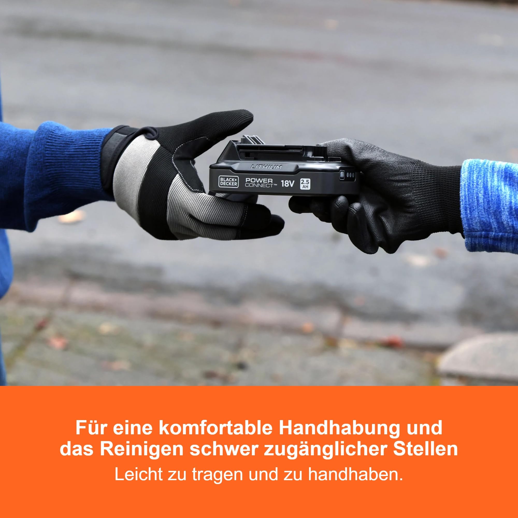 BLACK+DECKER 18 V POWERCONNECT Lithium-Ionen-Akku 2,5 Ah, mit LED-Ladezustandsanzeige, kompatibel mit BLACK+DECKER 18 V Akku-Werkzeugen, BDL2518S-XJ