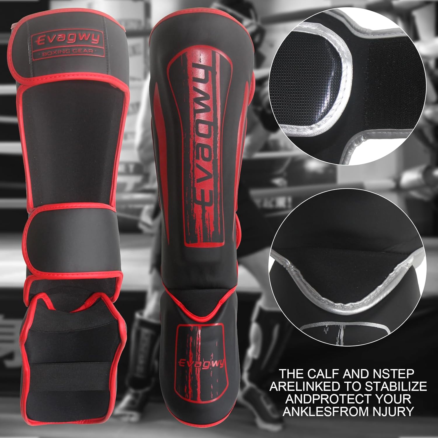 MMA Martial Arts Shin Guards–Padded, Adjustable Muay Thai Leg Guards with Instep Protection for Kickboxing/MMA Training and Sparring–Durable Professional MMA Equipment