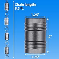 Vista 7 de RainChains Pacific - Cadena de lluvia de eslabones de canal de seis esferas de 8.5 pies, aluminio recubierto de polvo negro, repuesto funcional