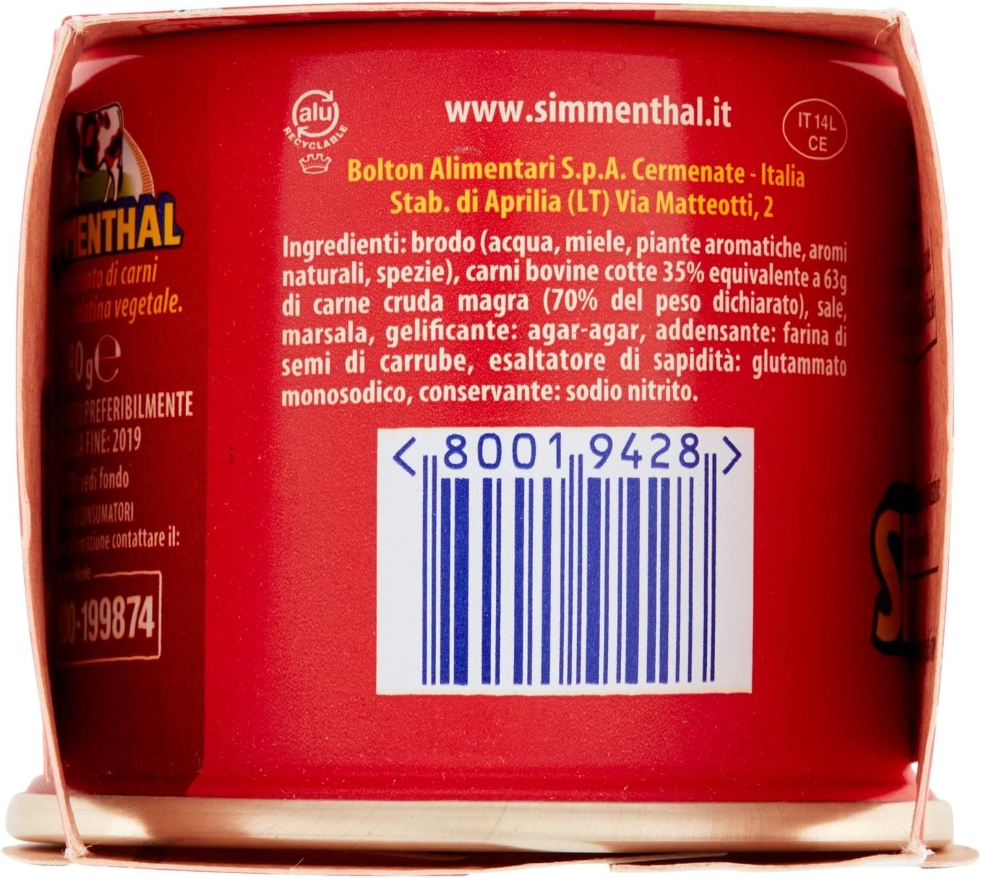 6x SIMMENTHAL Beef in Aspice (3x 90g) 100% Italian Meat! Ready to Eat!