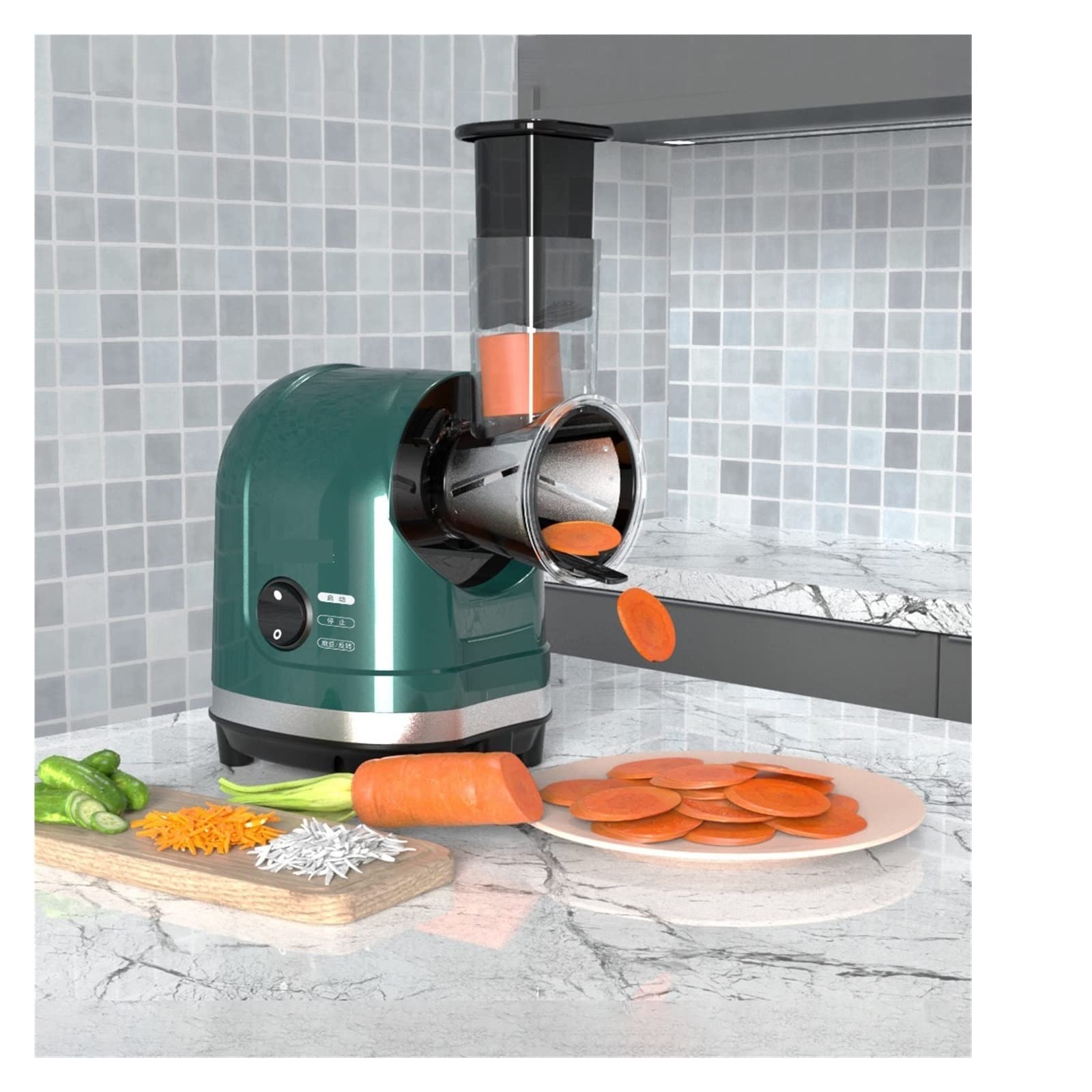 Macchine per succhi elettriche Multifunzione di Stile con affettatrice per Verdure Produzione di elettrodomestici da Cucina (Colore: Juicer And Cutter, Dimensioni: USA) (Juicer And
