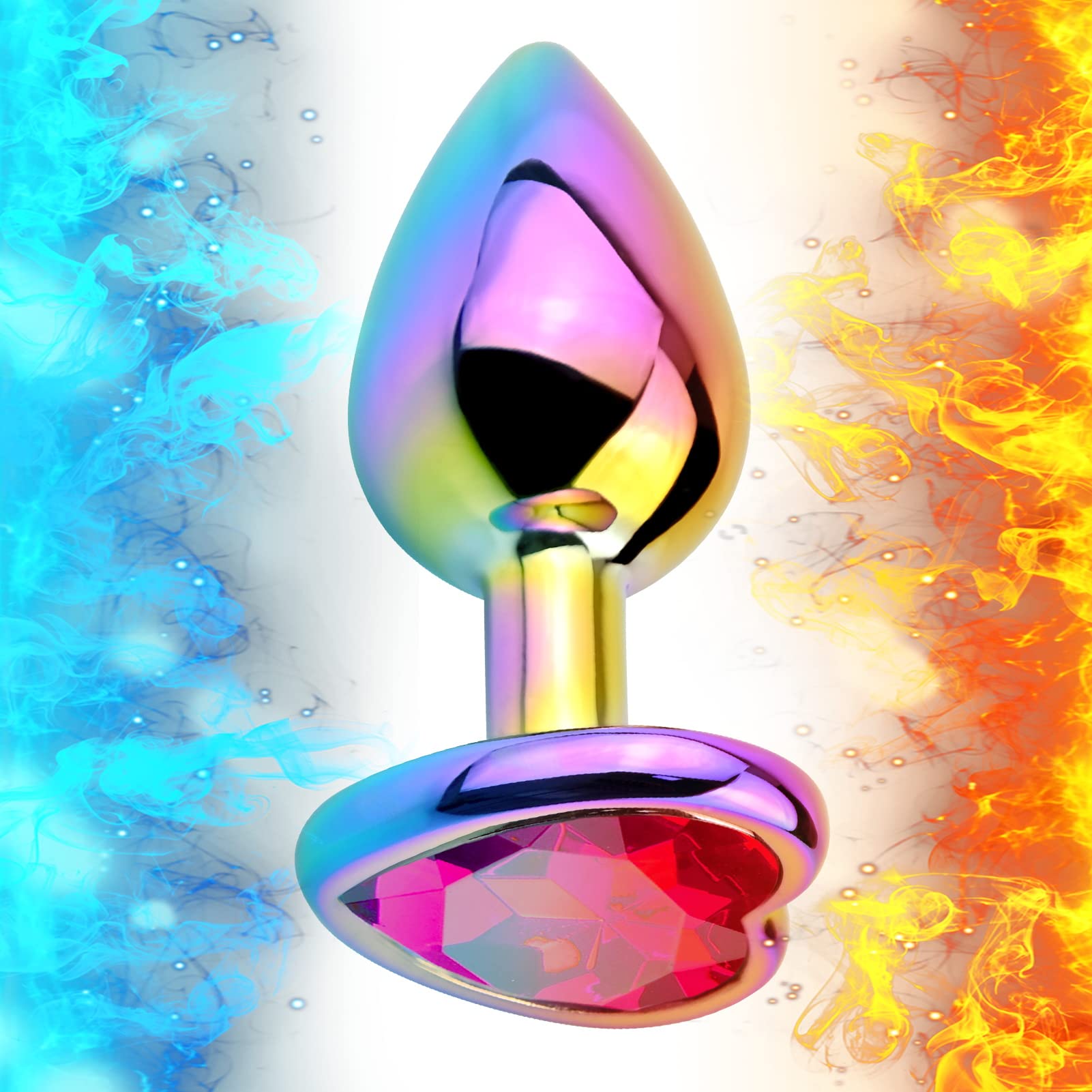 Anal Plugs 3PCS Anal Trainer Set Colorful Metal Butt Plug Heart Shape Jewelry Anal Sex Toys for Beginners Advanced Users Sex Factory ()