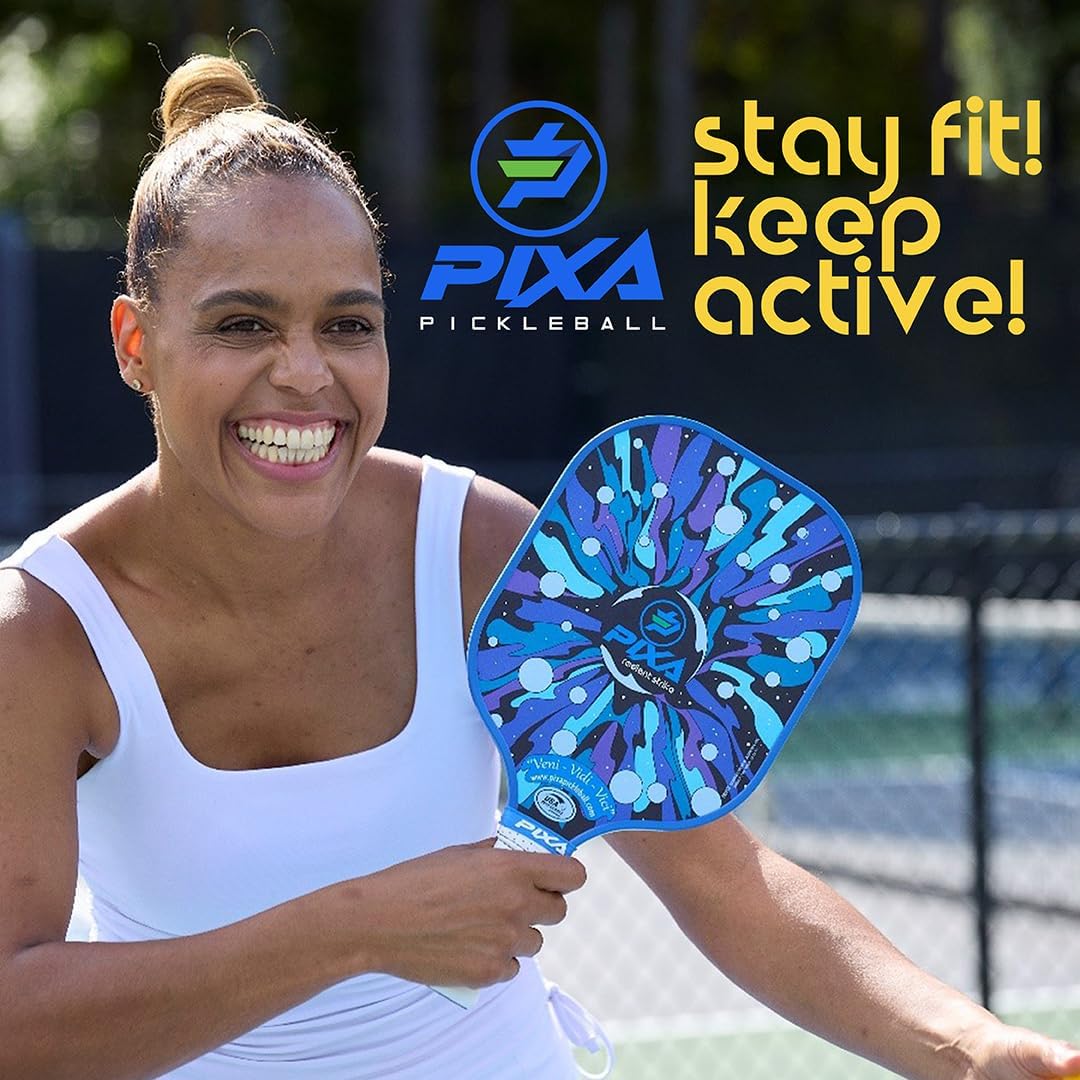 Pickleball Paddles, USAPA Approved Fiberglass Surface Pickleball Set with Pickleball Rackets, Pickleball Paddles Set ​for Men Women 4 Outdoor Balls & Bag – Radiant Strike by PIXA Pickleball