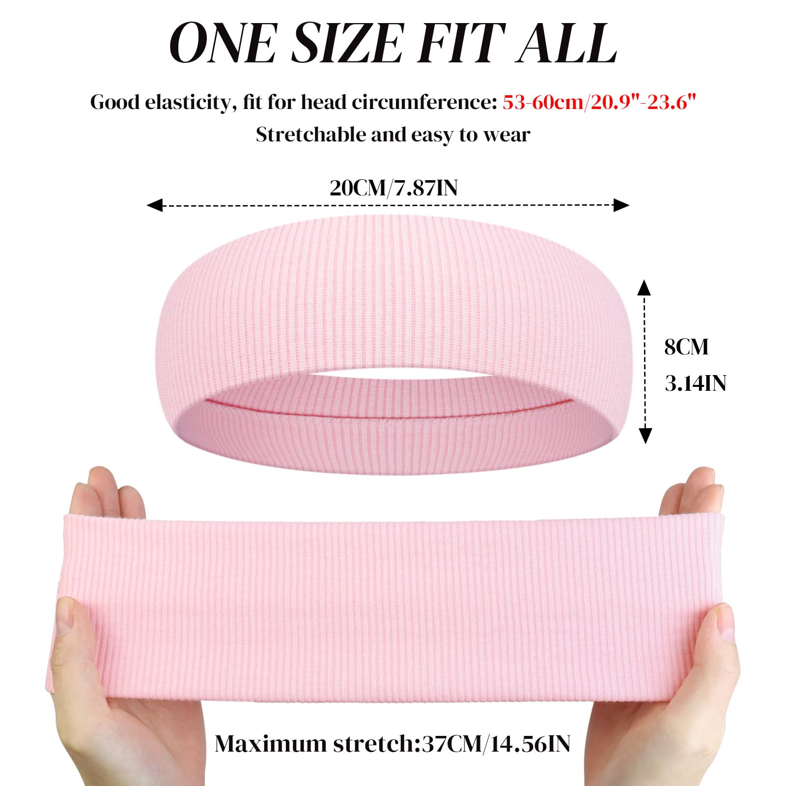 Opaski do włosów dla kobiet, bawełniane opaski na głowę dla dorosłych, kobiet, unisex, elastyczne opaski do włosów dla kobiet, antypoślizgowe, modne akcesoria do włosów, do sportu, makijażu