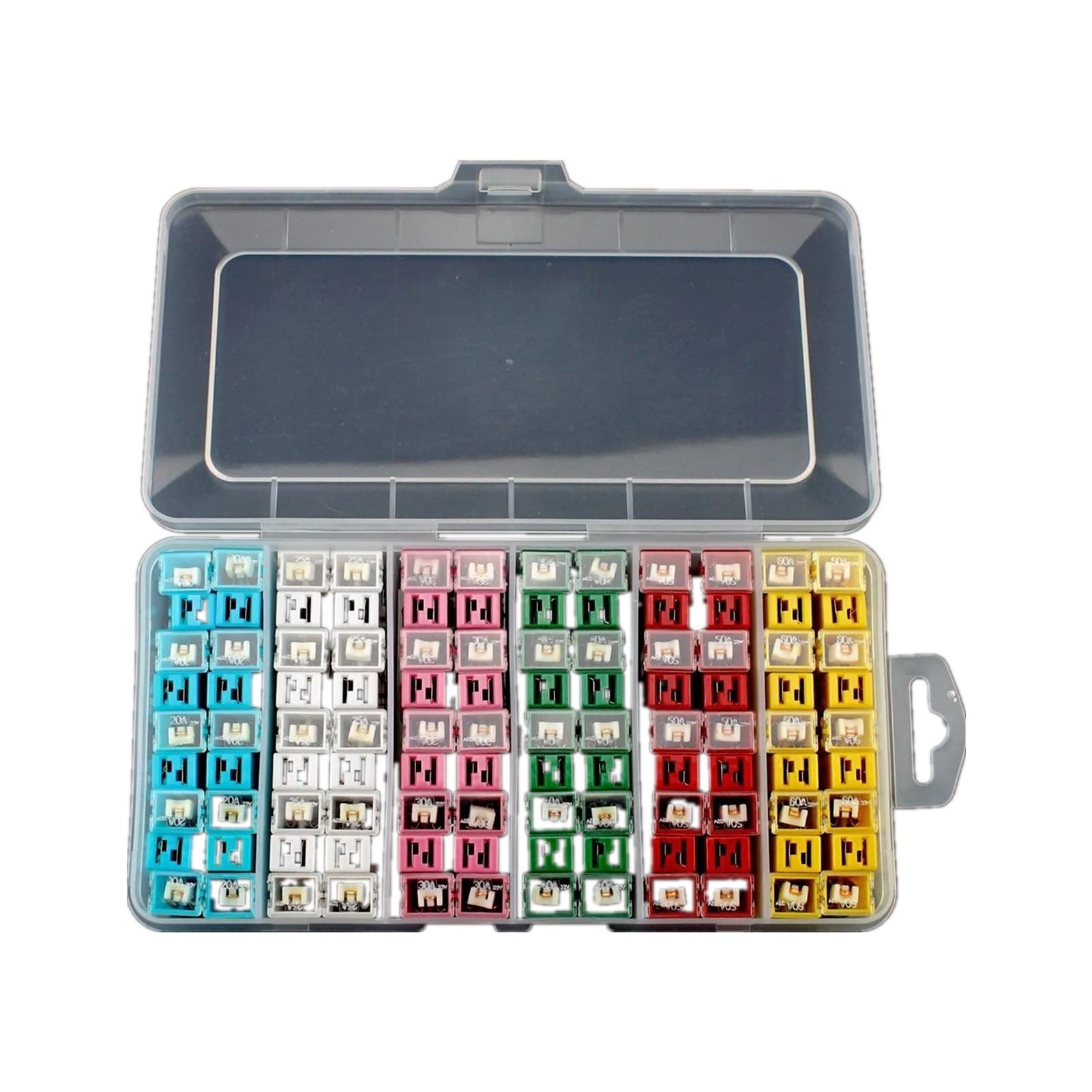 108Pcs Car Fuses Set With Box Fuse 20/25/30/40/50/60A Pal Female Slow Blow Fuse Fit For Nissan/T-o-y-o-t-a/M-a-z-d-a fuse