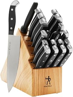 Henckels Statement 20-Piece Knife Block Set with Chef, Bread, Santoku Knives - Razor-Sharp German Engineered Stainless Steel