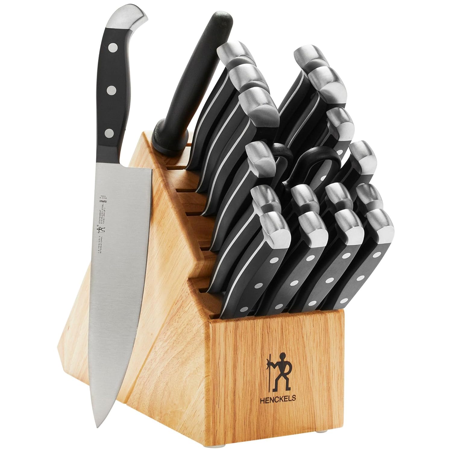 HENCKELS Statement Razor-Sharp 20-Piece Knife Set with Block Chef Knife Bread Knife German Engineered Knife Informed by over