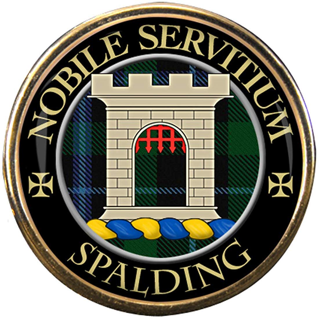 Family-Crests.com Men's Gold Spalding Scottish Clan Pin Badge