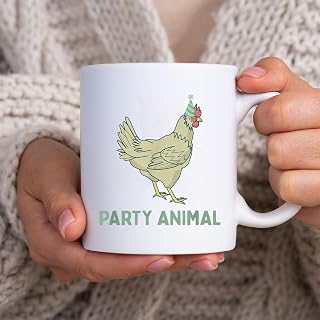 Party Animal Chicken Birthday, Chicken Birthday NavyMug, Tea Mug, Tea Cup, Coffee Cup