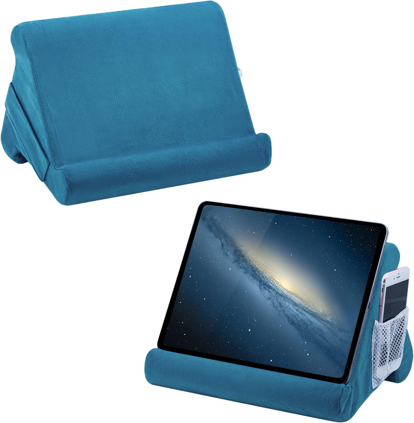 Mcbazel Tablet Pillow Stand for IPad Cushion-Stand,Soft Multi-Angle Phone Pillow Lap Holder for Tablet/iPad/E-Reader/Kindle- Lake Blue