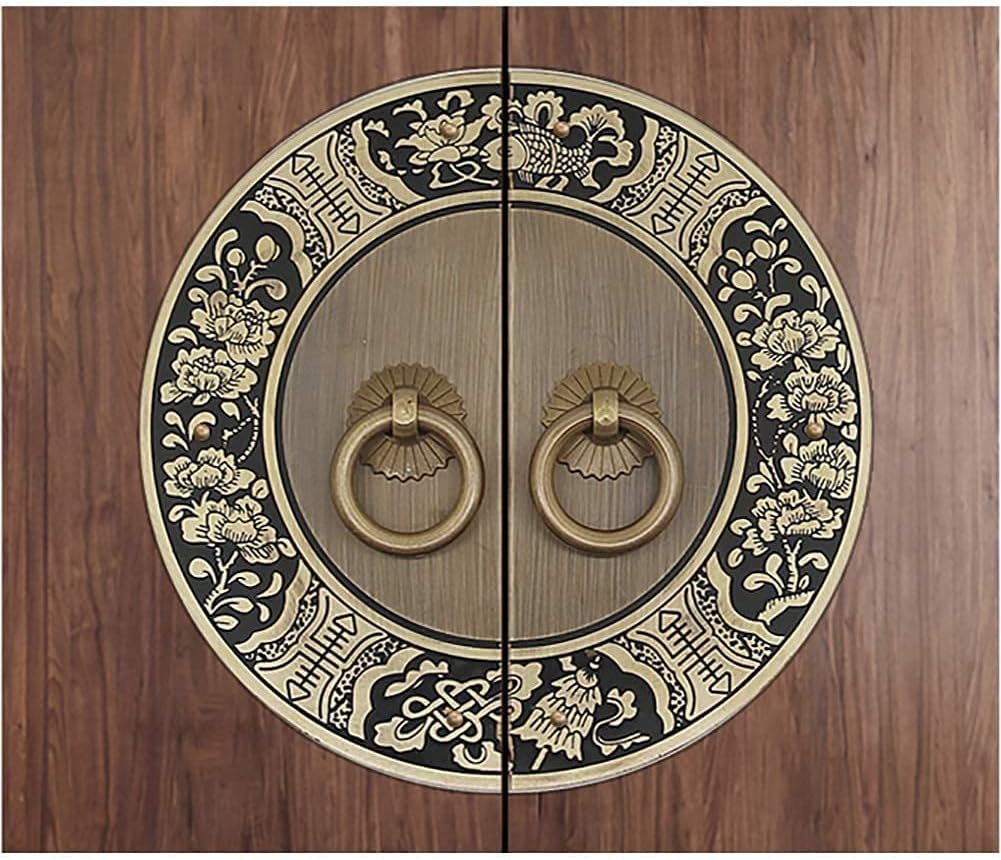 Knockers Antique Furniture Pulls/Handle Knobs Brass Classic Chinese Cabinet Face Plate Backplate Hardware Home Decor