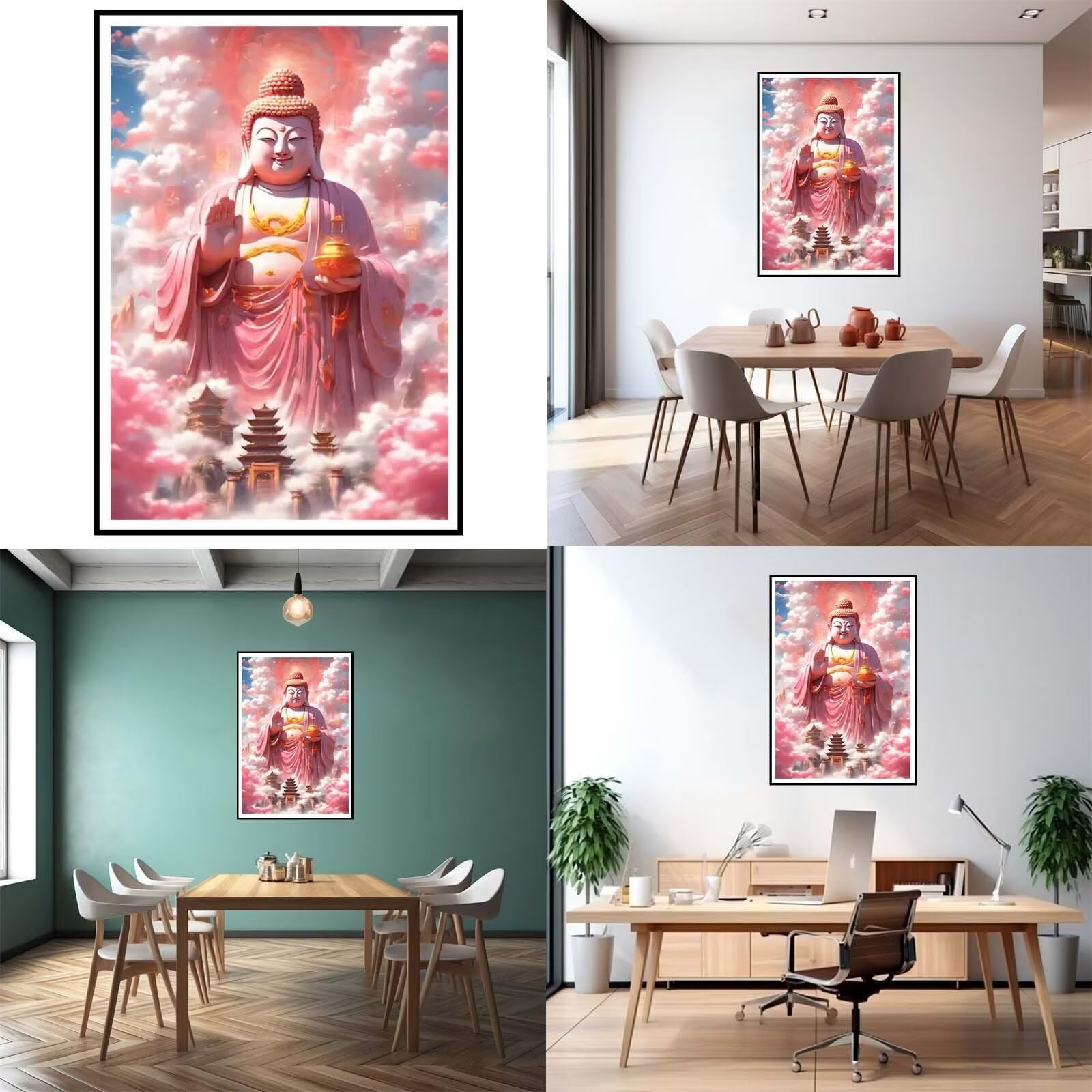 5D DIY Diamante Art Pintura kit Completo, Diamond Painting Adultos Niños Rhinestone Bordado de Punto de Cruz Artes Pintura Painting, Cuadros Decor para Cuarto, Sala de Estar - (Zen) 60x90cm