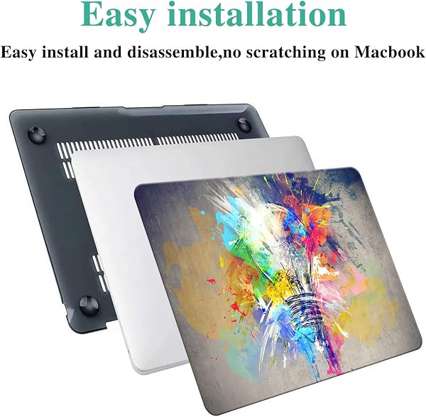 for MacBook Pro 13 inch Case 2020 2021 2022 2023 2024 Release M2 M1 A2338 A2289 A2251 A2159, Rubberized Plastic Hard Shell Cover Laptop Case, Creative Lamp - 5
