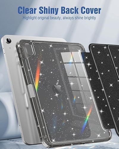 Miniatura 3 de MoKo Funda para iPad de 10 generación 2022, funda para iPad 10.9 con cubierta trasera de TPU suave translúcido esmerilado, funda delgada con soporte