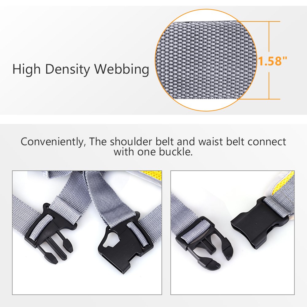 Jolik Child Motorcycle Safety Harness with 4 – in – 1 Buckle Breathable Material in Yellow — Amazon image 4
