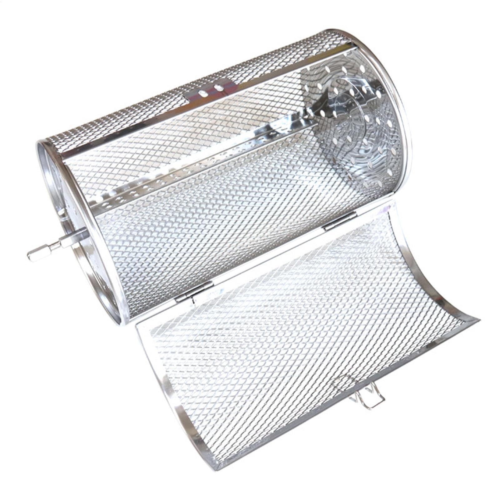 perfk Cucina girarrosto in Acciaio Inox griglia Tamburo Forno cestello Forno arrosto Cottura Rotante per Arachidi, Noci - 140x230mm