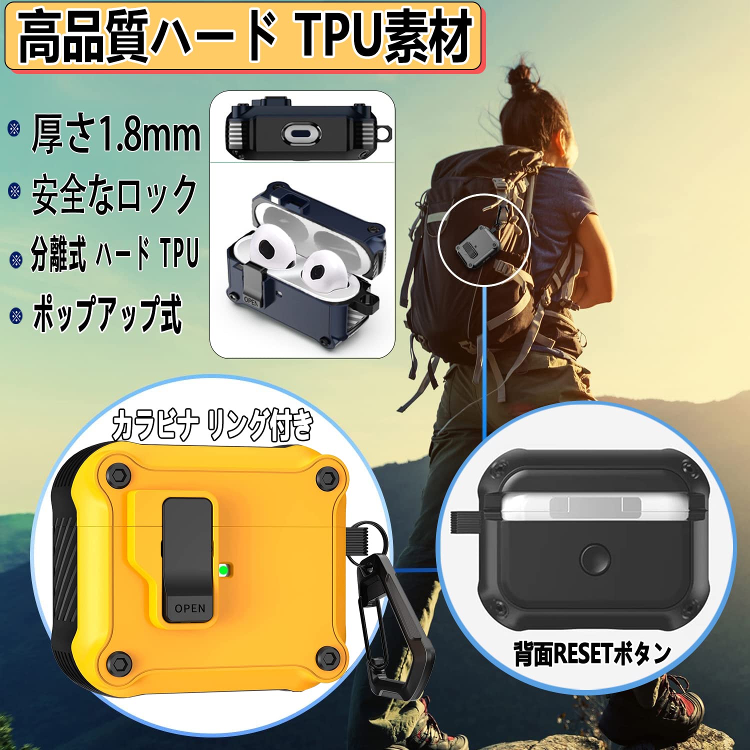 AirPods 3 ケース Airpods 第3世代 専用カバー LEDライト Amazon | Anqrp AirPods 3 ケース Airpods 第3世代 専用カバー