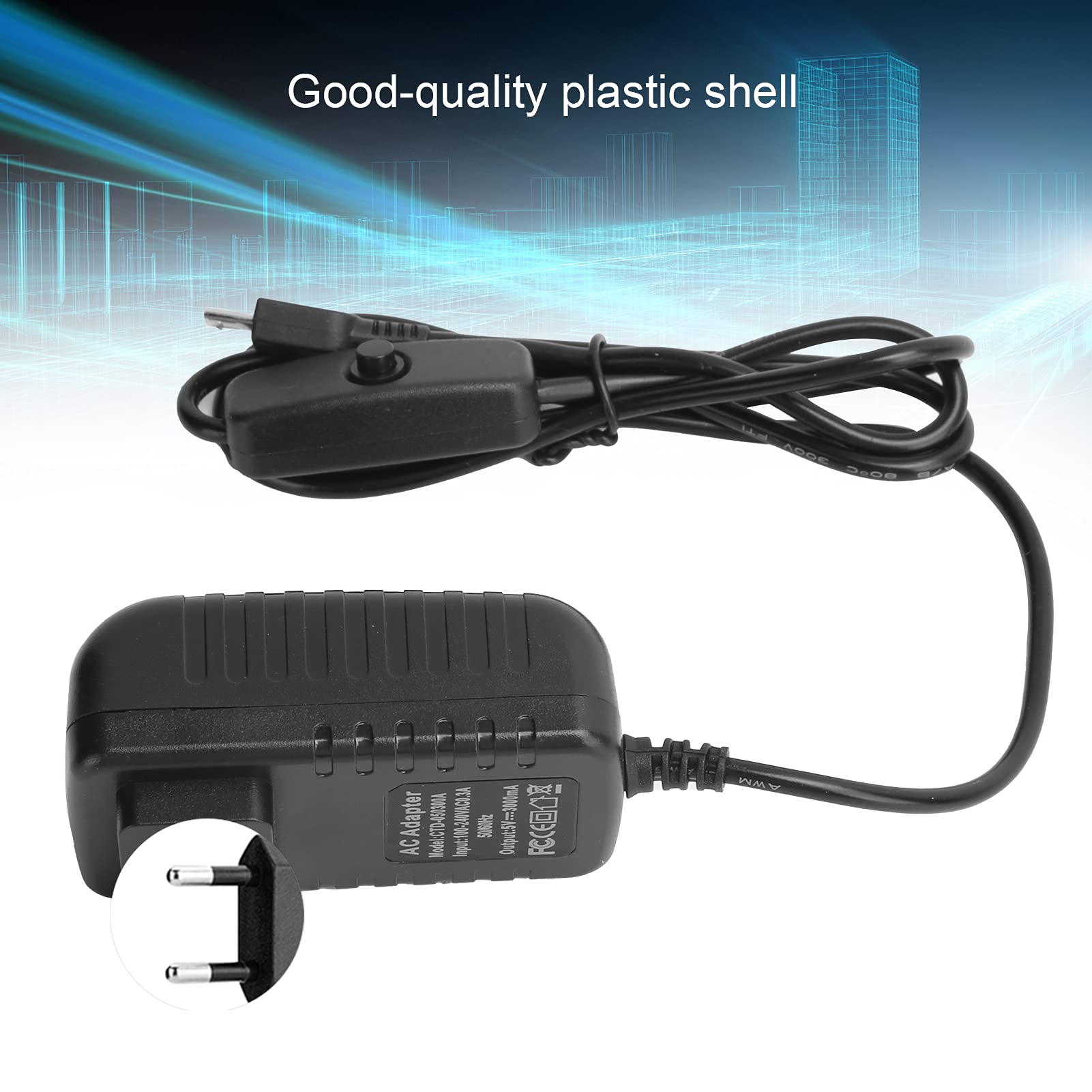 Zasilacz do , 5V 3A Ładowarka Micro USB Zasilacz, z Przyciskiem Przełącznika, do , do 3B+/3B/2B(15W)