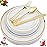 WDF-125 PCS Gold Plastic Plates - Fall Plates Disposable Include 25 Dinner Plate, 25 Salad Plate, 25 Forks, 25 Knives, 25 Spoons for Christmas/Parties