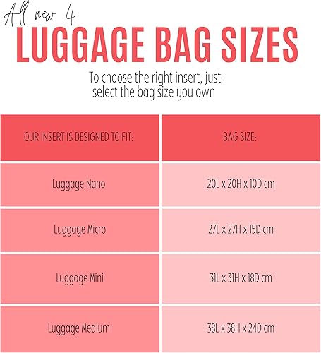 Miniatura 2 de Mini bolsa de equipaje Organizador Inserto Nano equipaje Tote Inserto Personalizable Premium Fieltro Hecho a Mano Protector de Forro (Luggage Mini,