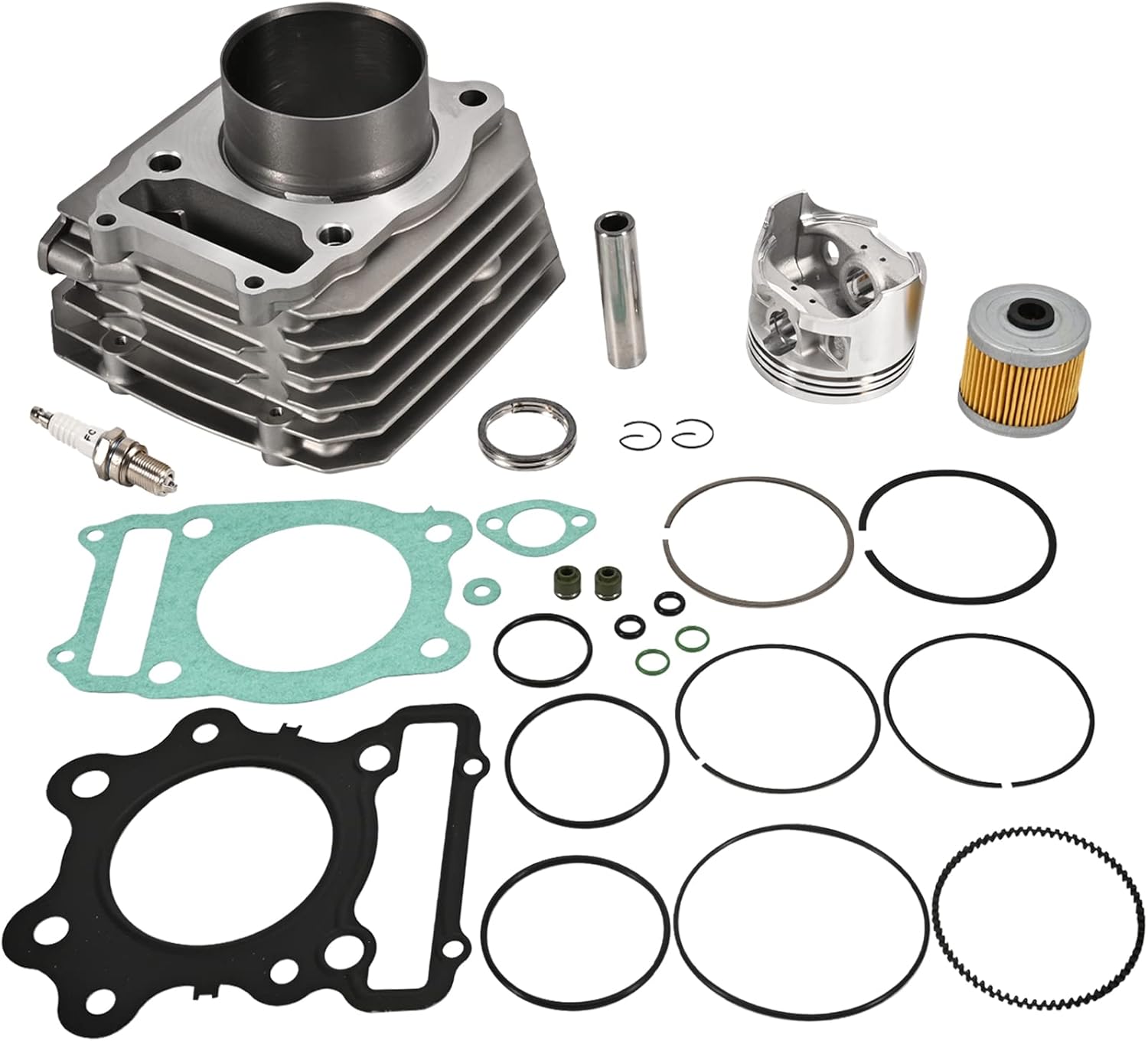 74mm TRX300 Cylinder Piston Kit Compatible with Honda TRX 300 Fourtrax FW 4x4 2x4 four-wheel 1988-2000 Rebuild Kit Top End Repair Kit Spare Parts