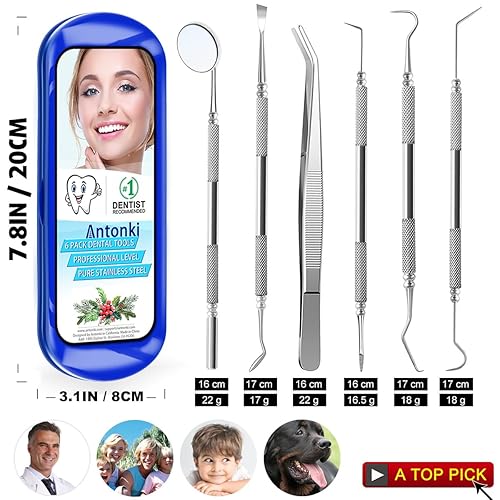 Miniatura 7 de Herramientas dentales para quitar placa y sarro herramientas profesionales de limpieza de dientes kit de cuidado bucal de acero inoxidable con