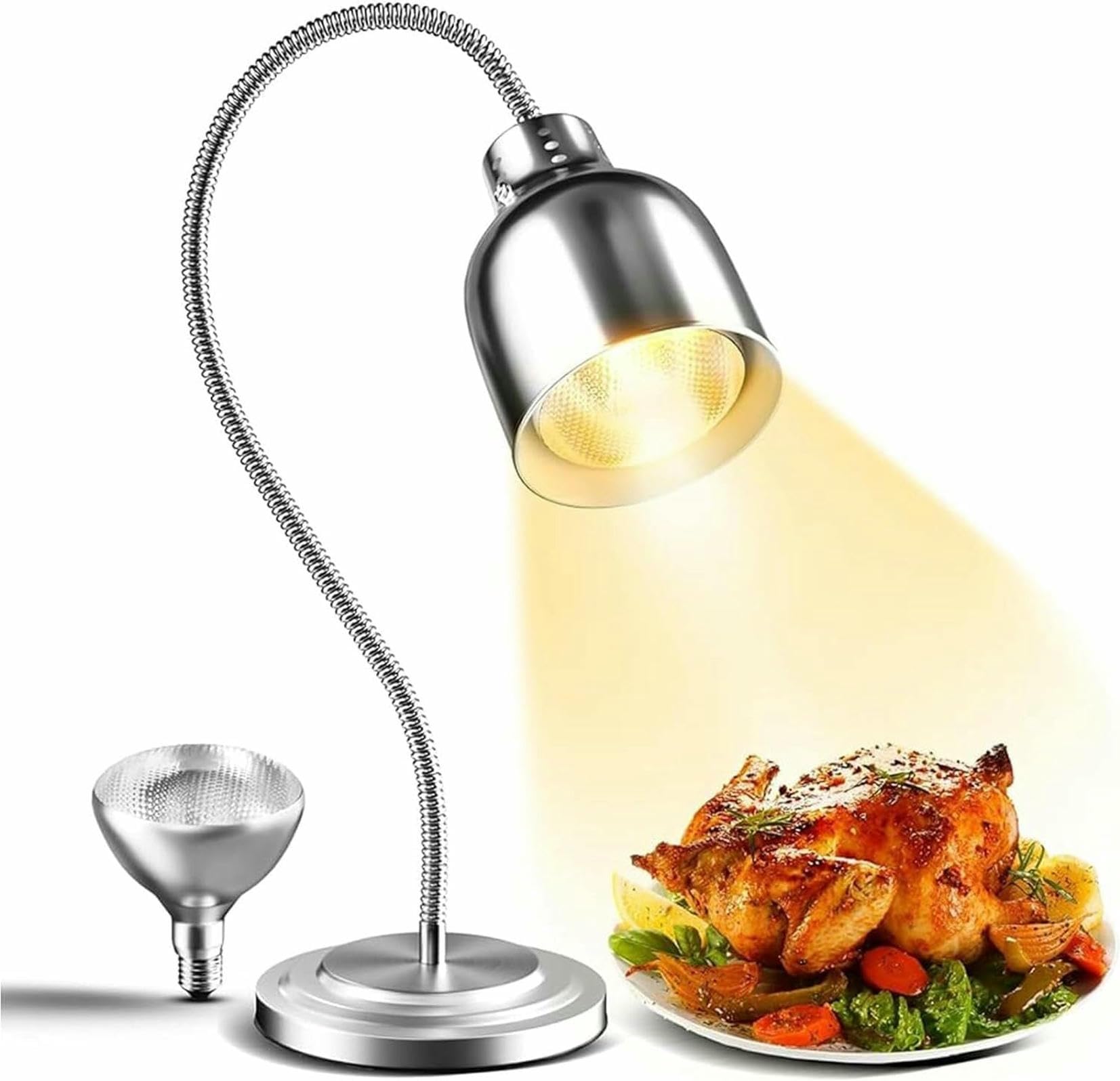 Lampe Chauffante Autoportante Cuisine, Modèle Extensible et Rotatif à 360° pour Buffets