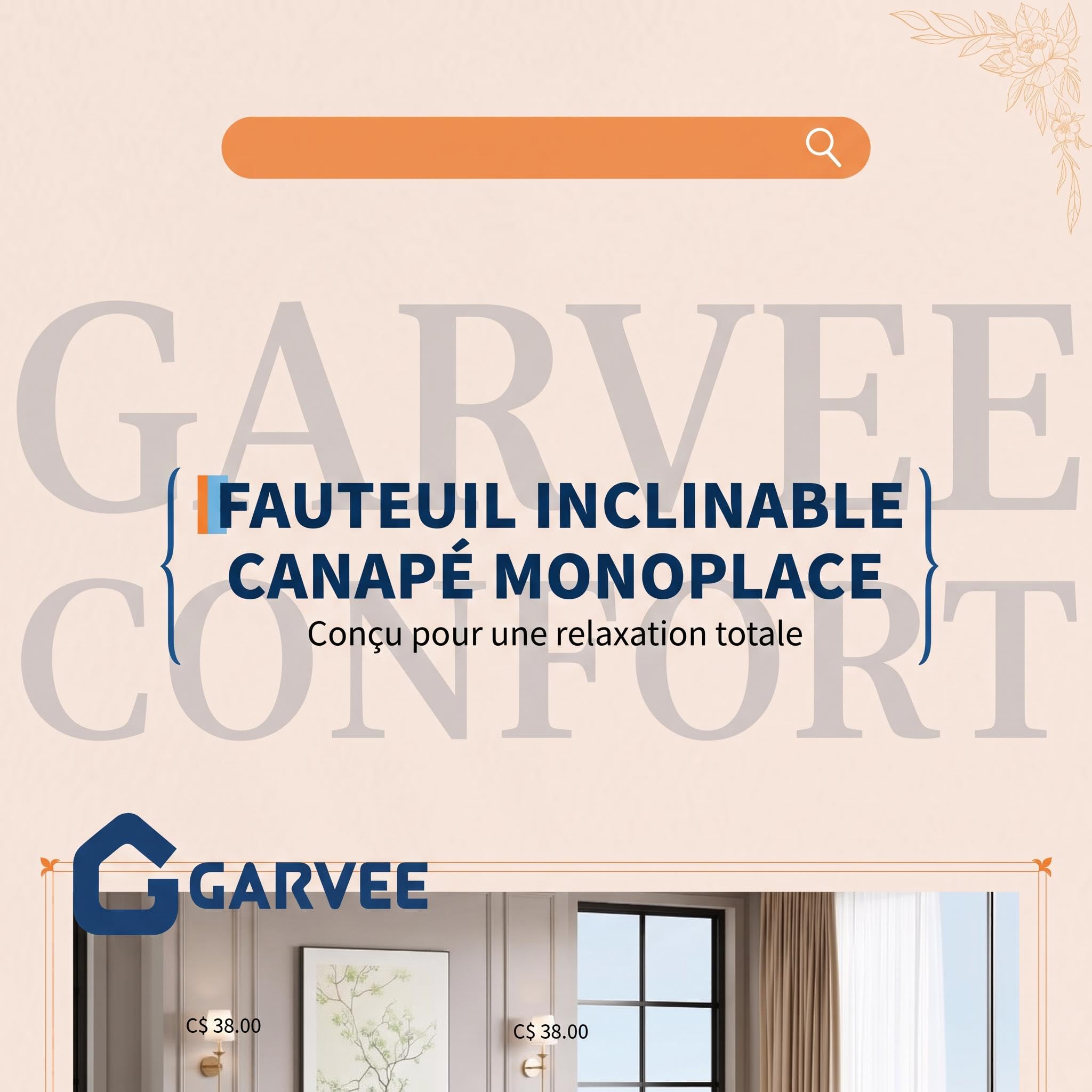 GarveeLife - Sillón Relax eléctrico - Masaje y Calefacción - Respaldo y Reposapiés Ajustables - Acolchado Grueso Tela - Salón, Dormitorio, Oficina - Marrón EU Standard JJ10-5 Brown