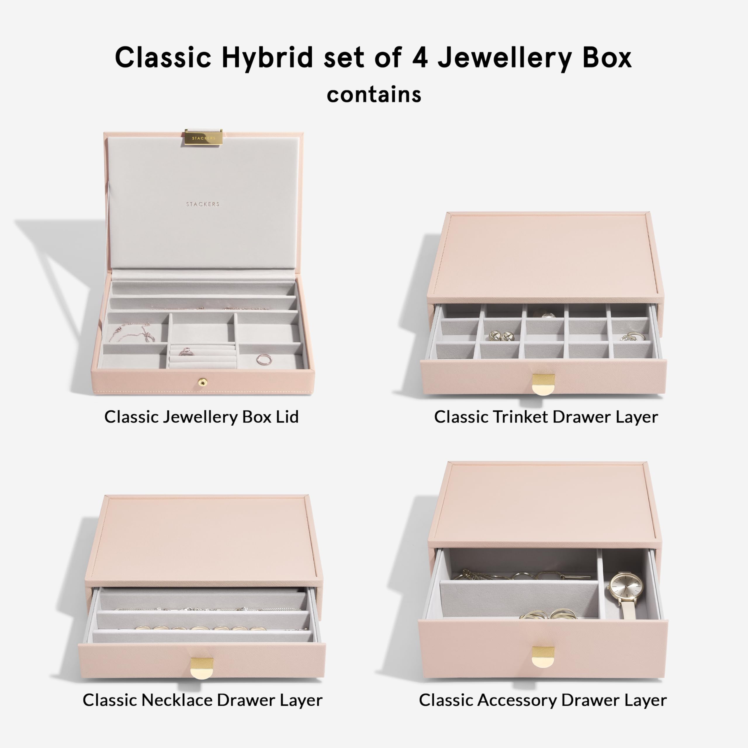 Stackers Blush + Champagne Gold Classic Hybrid Lot de 4