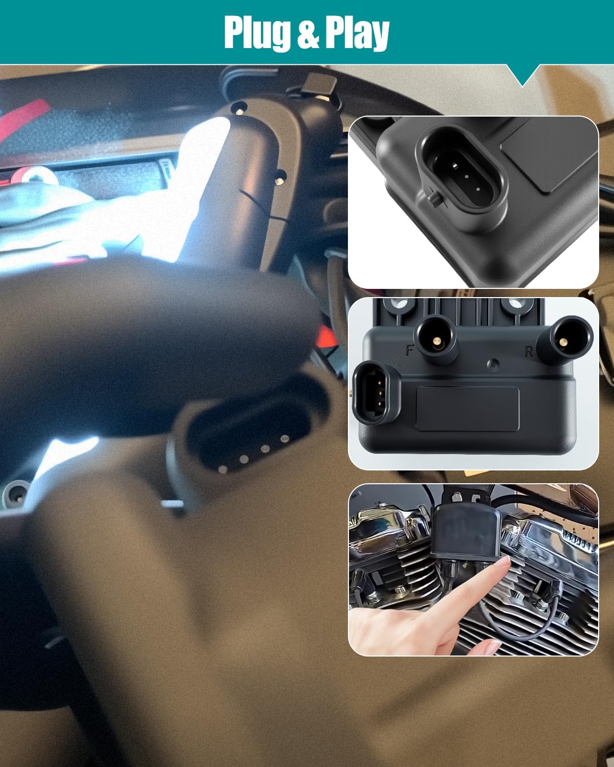 Ignition Coil Replace 31639-99 Compatible with Harley Davidson Electra Glide Road Glide Road King 1999-2001