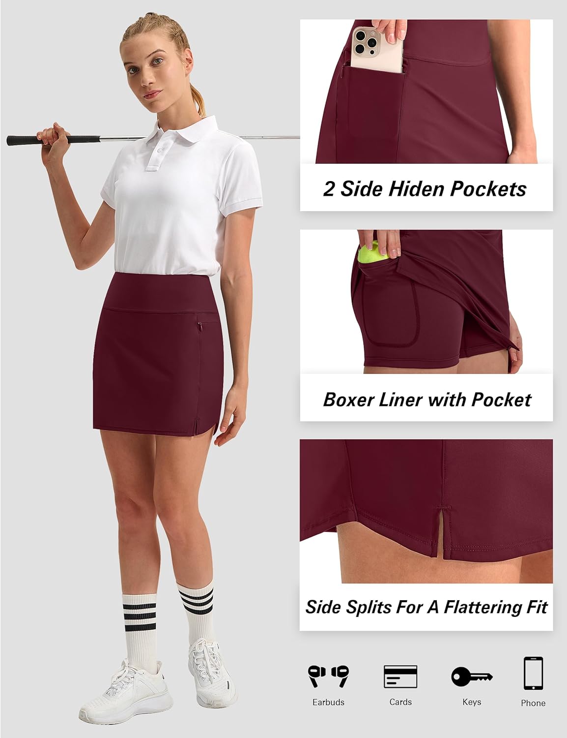 KPSUN Women's Swim Skirt with Pockets Tummy Control Bathing Suit Bottoms High Waisted Stretchy Athletic Swimsuit Skirts 2025 - Image 3