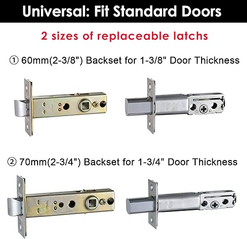 Miniatura 6 de HISAFE X-2016SET - Juego de cerradura de puerta doble para puerta delantera con cerrojo y palanca, resistente, color negro peltre, X-2016SET