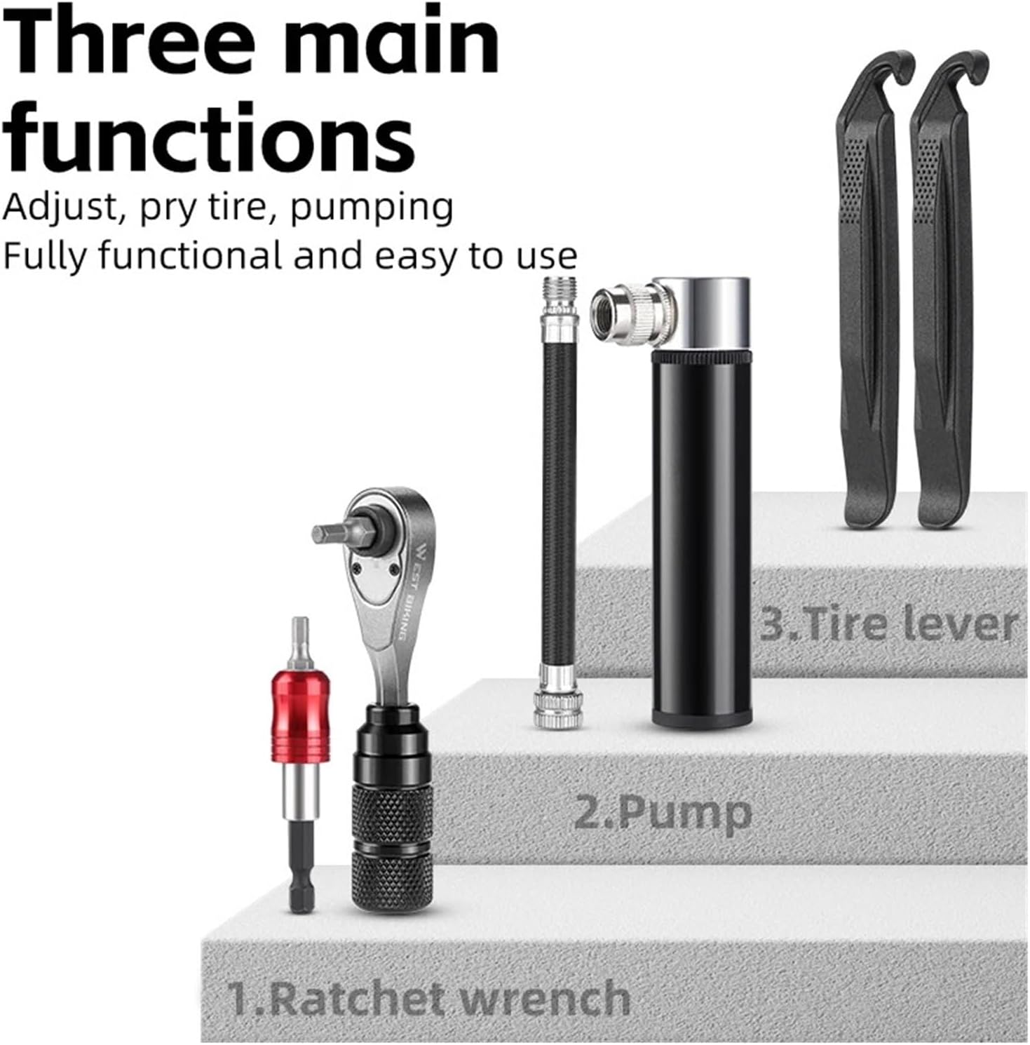 Portable Toolkit Multifunctional Repair Tool Bag Ratchet Wrench Kit Tire Lever Mini Pump Tools Set Bike Accessories