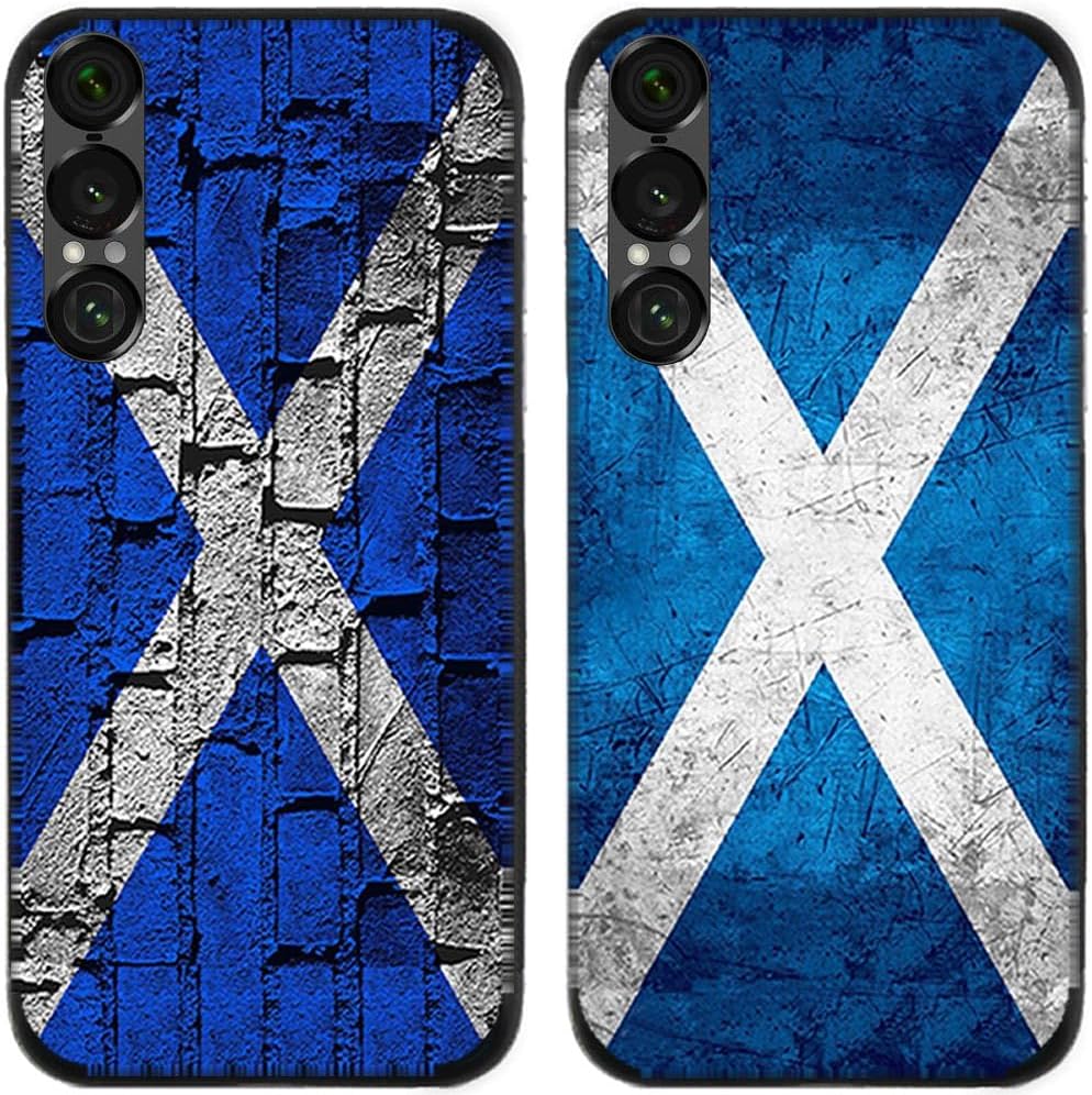 Case For Sony Xperia 1 VII / 1VII / 1-VII,Retro Scotland Flag Printed Durable Degradable TPU Silicone Gel Thin Back Phone Case Cover,2 Pcs/lot