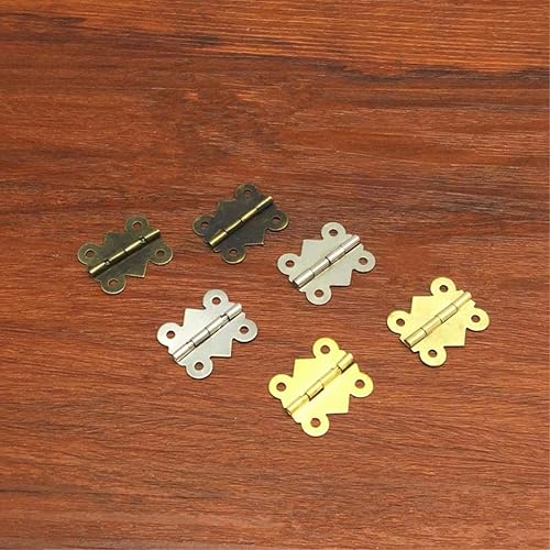Miniatura 4 de WaNana Bisagra de 1.14 x 1.06 pulgadas, color dorado, plateado y bronce, 10 unidades, 20 unidades, dorado, platabronce, bisagra de caja de joyería