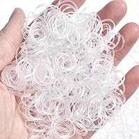 Vista 3 de Hicarer 1000 mini bandas de goma bandas elásticas suaves para peinados de cabello (1.5 cm, transparente)