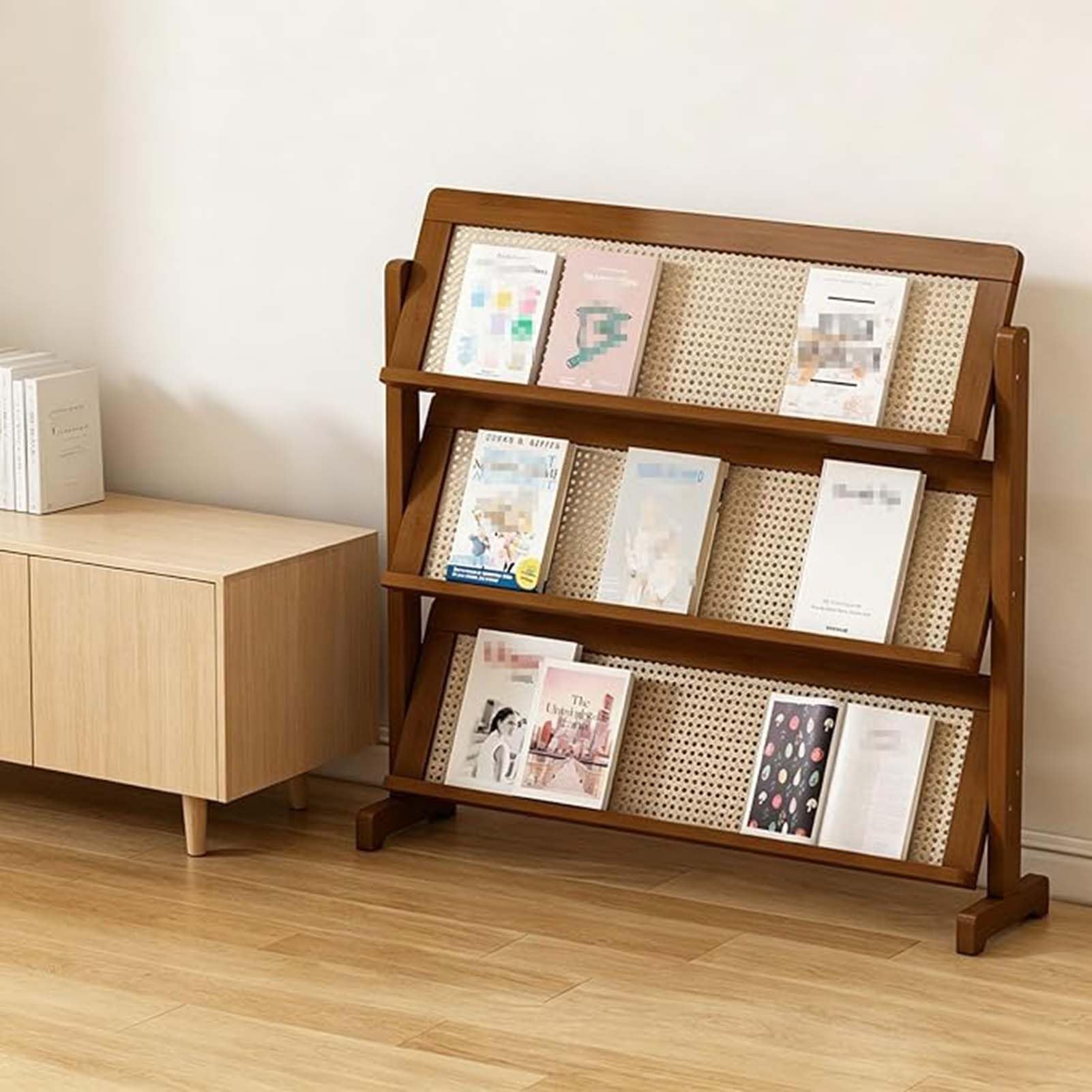 Organizador vertical de madera maciza de 5 niveles para vestíbulo residencial