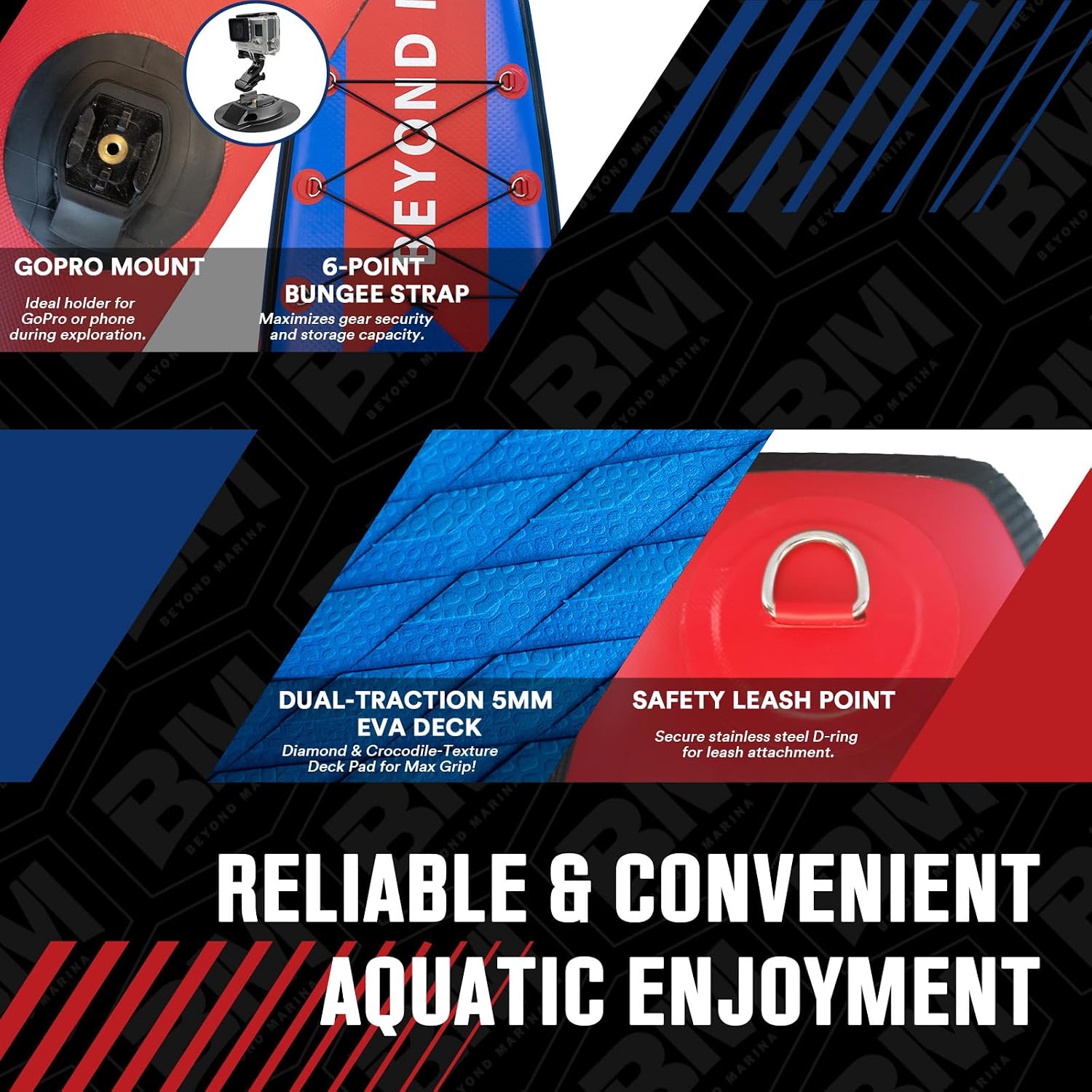 BEYOND MARINA SUP Stand Up Inflatable Paddle Board Racing Board | 12'6"/14' Race | with Action Camera Mount | Complete with All Accessories