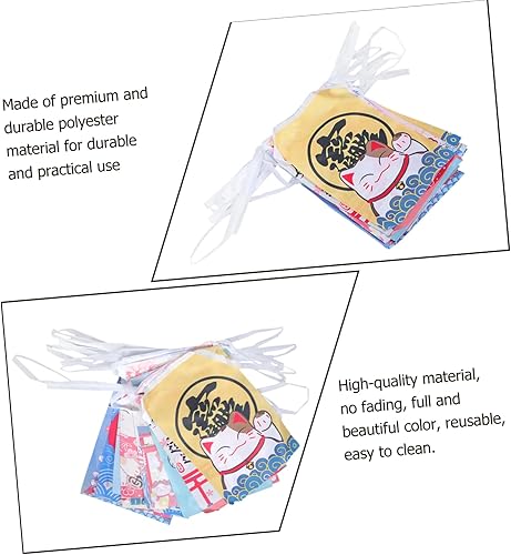 Miniatura 5 de 2 unids banderines maneki banner japonés adorno belén decoración Izakaya banner riqueza fortuna gato chimenea guirnalda gato bandera bandera sushi