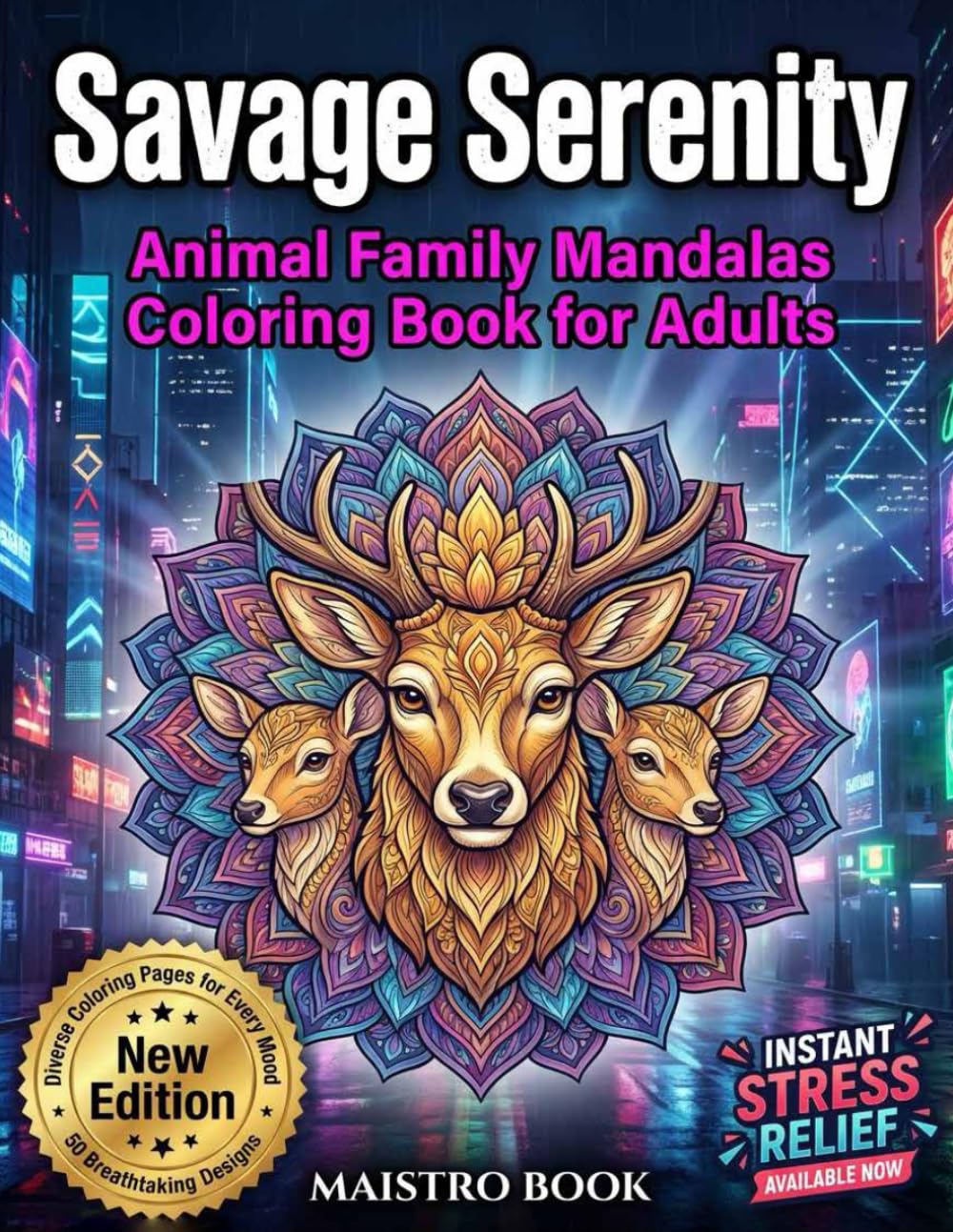 Savage Serenity: Animal Family Mandalas Coloring Book for Relaxation, Stress Relief & Mindfulness – Arctic Animal Family Scenes to Color, Art Therapy ... Stress Relief & Creative Family Bonding)