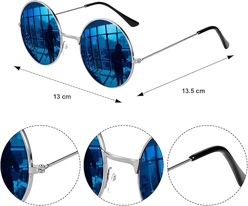 Miniatura 4 de Conjunto de disfraz hippie de los años 70 para hombre camisa hippie peluca marrón lentes de sol signo de la paz collar