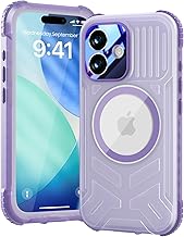 Beeasy iPhone 17 Waterproof Magnetic Case, 360° Dual Protection Anti-Shock Anti-Dust Military Water Resistant Submersible Case for MagSafe, with Screen Protector, Purple