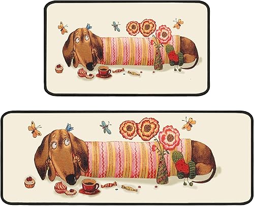 Miniatura 18 de Apple - Juego de 2 alfombras de cocina para el piso, antideslizantes, lavables, absorbentes, de microfibra, tapete de cocina de manzana para delante