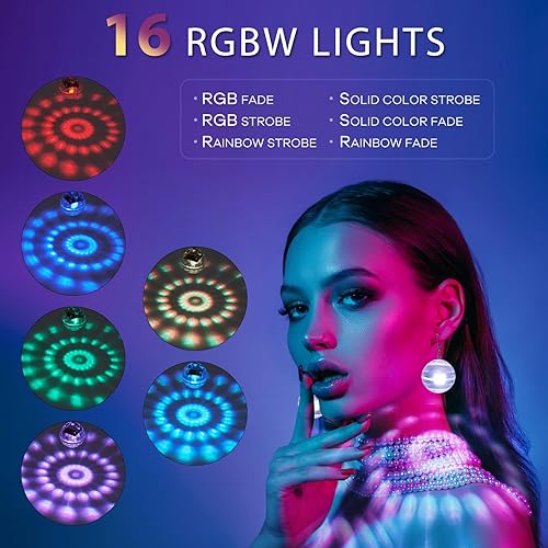 Miniatura 2 de RAHAN Aretes LED de bola de discoteca de 16 colores de luz, luz recargable, aretes iluminados para mujer, fiesta de baile, accesorios de disfraces