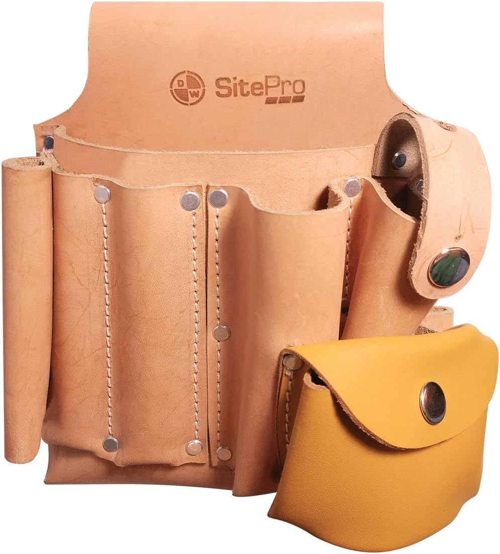 SitePro 10109 9-Pocket Professional Contractor Tool Pouch, Tan - 51-10109
