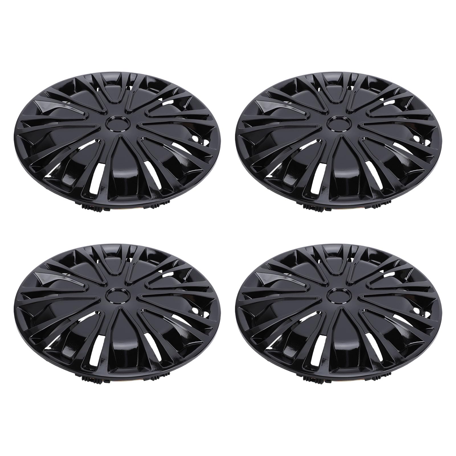 Osłona Felgi Kołpaki, 4 szt. Ozdobne Kołpaki 14 Cali Stylowy Klips R14 Zamiennik dla AX (BLACK)