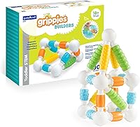 Vista 12 de Guidecraft Grippies Windows - Juego de 16 piezas, juguete magnético de construcción de agarre suave para niños pequeños