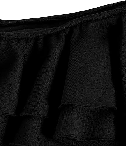 Miniatura 4 de WDIRARA Mameluco de manga casquillo con volantes y ribete de volantes para niña