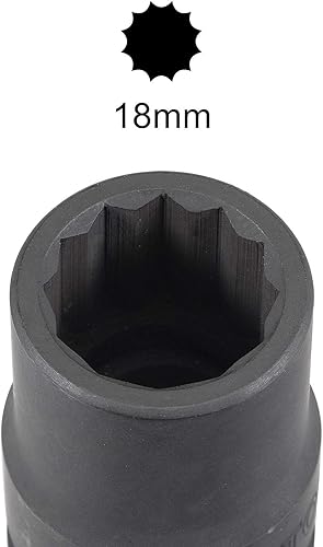 Miniatura 8 de uxcell 34-Inch Drive 0.748 in 12-Point Impact Socket, CR-MO Steel 2.205 in Longitud, Tamaños métricos estándar